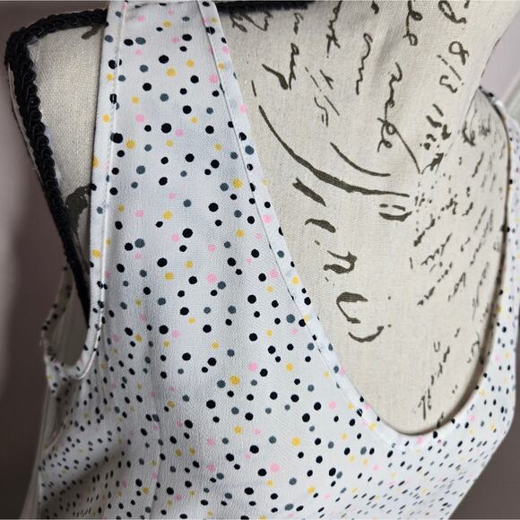 LOFT Women's Sleeveless Blouse Multicolor Polka Dot on White Size M - Picture 2 of 9